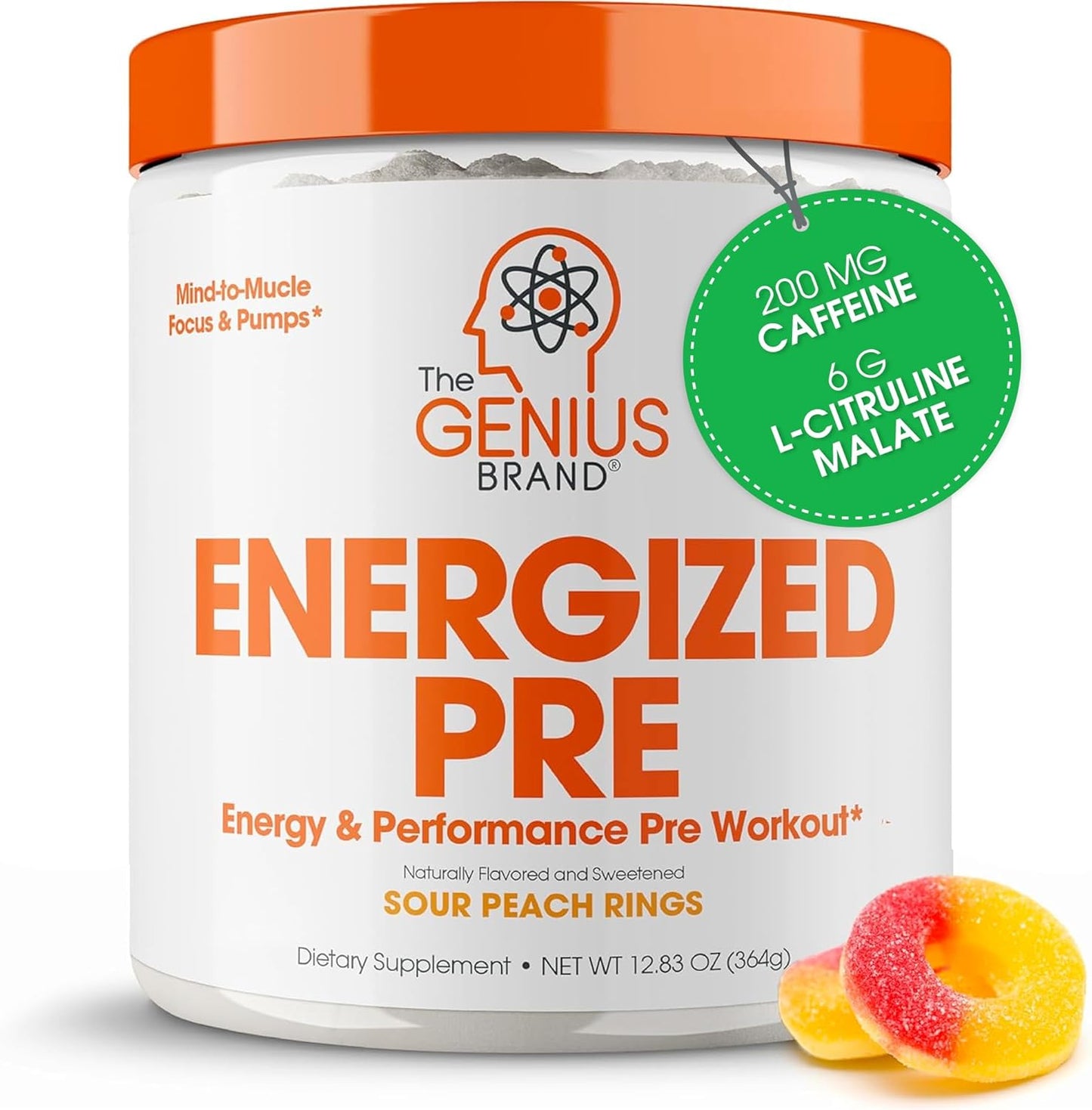 Genius Energized Pre Workout & Lion’s Mane Supplement Bundle - Boost Wellness and Workout Performance with Premium Ingredients