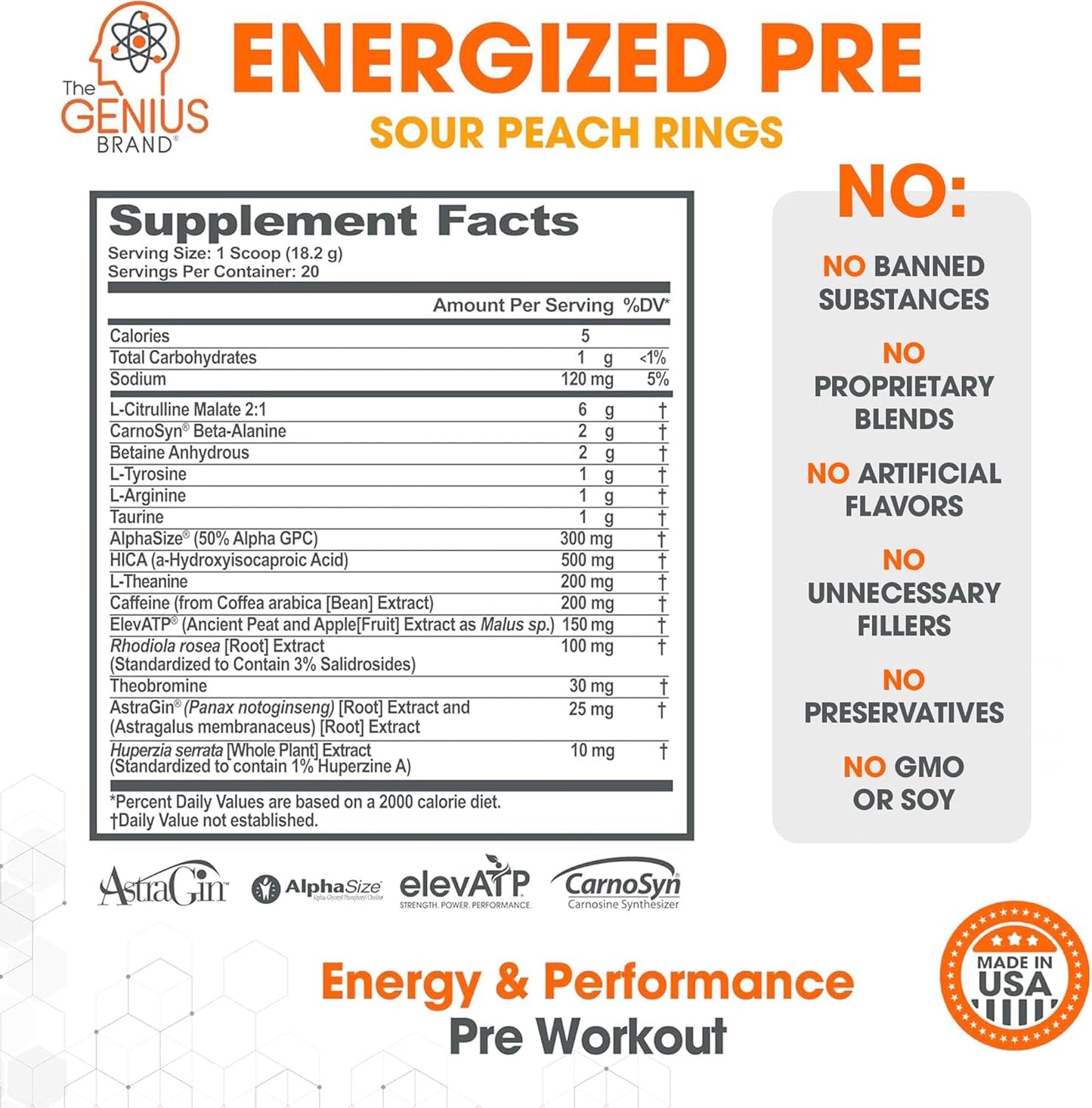 Genius Energized Pre Workout & Lion’s Mane Supplement Bundle - Boost Wellness and Workout Performance with Premium Ingredients