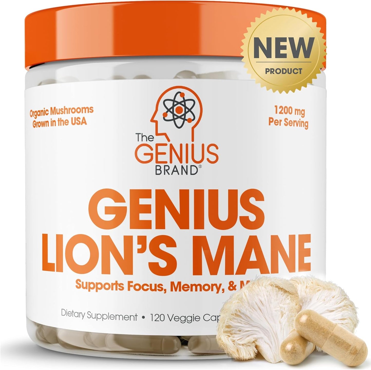 Genius Energized Pre Workout & Lion’s Mane Supplement Bundle - Boost Wellness and Workout Performance with Premium Ingredients