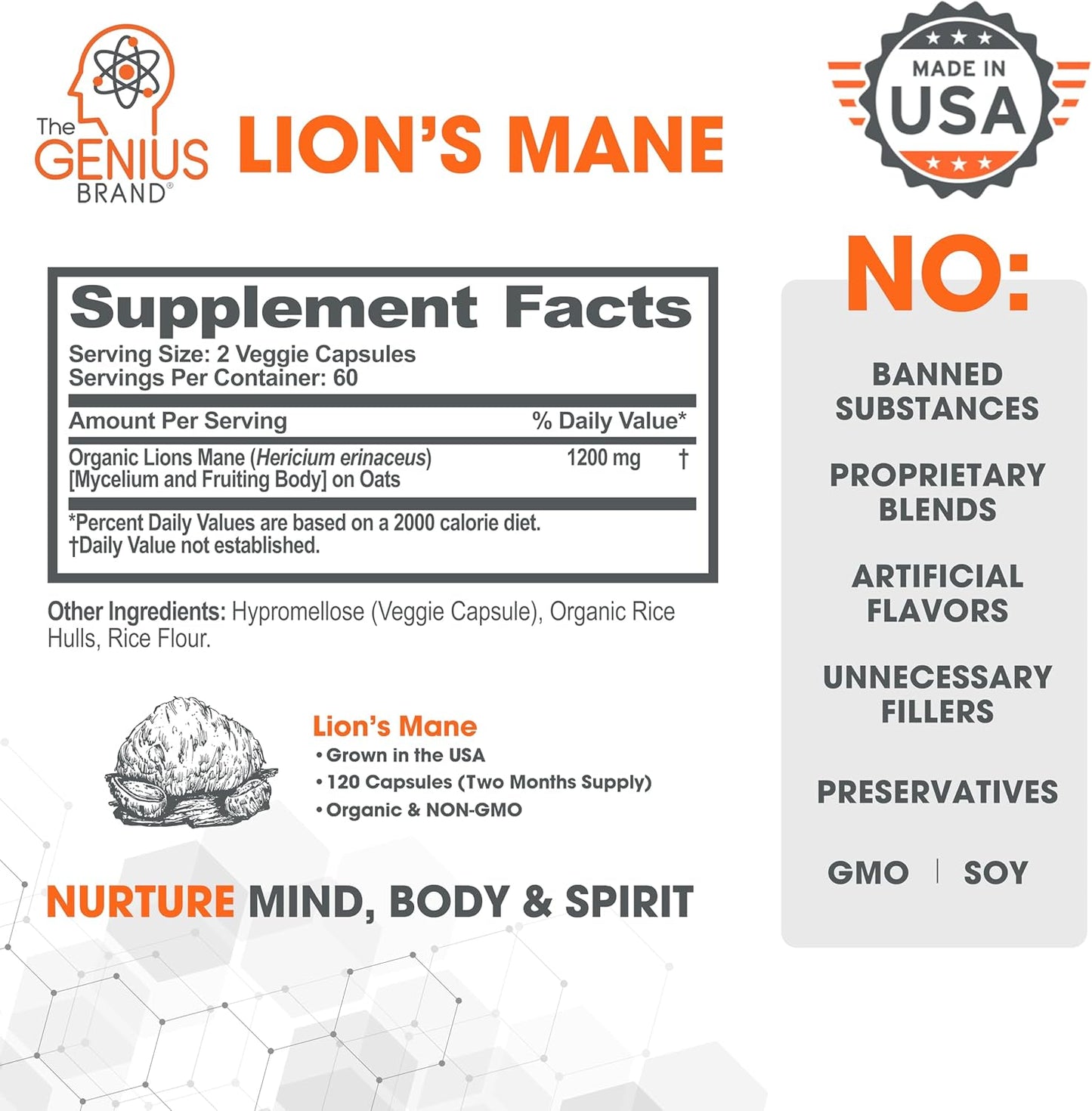 Genius Energized Pre Workout & Lion’s Mane Supplement Bundle - Boost Wellness and Workout Performance with Premium Ingredients