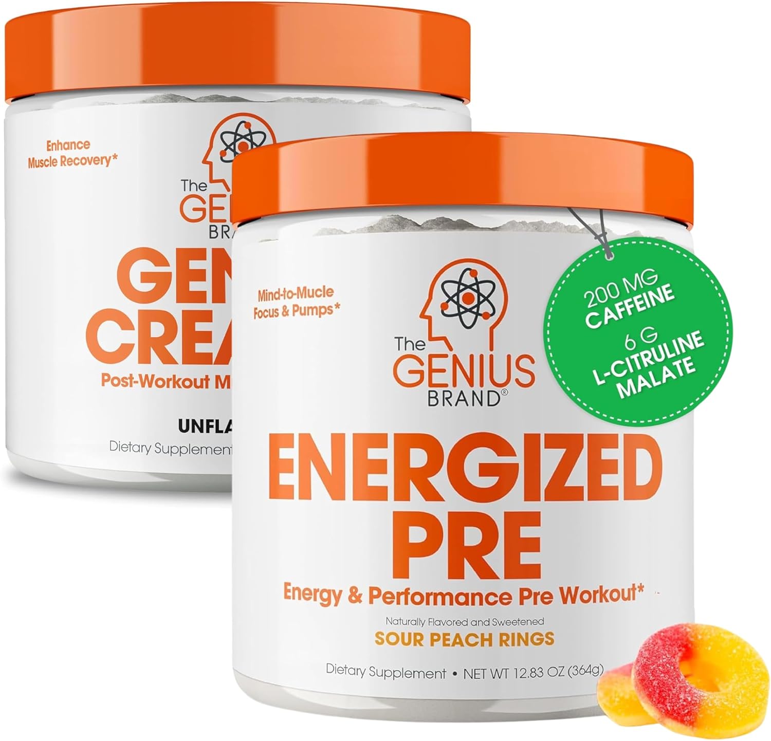 Genius Energized Pre Workout & Micronized Creatine Bundle - Boost Workout Performance with Premium Ingredients