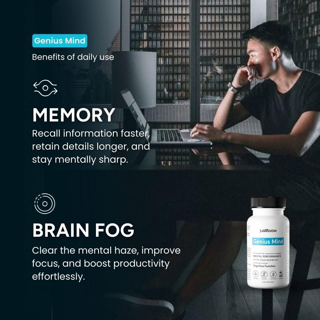 Genius Mind® Nootropic Brain Supplement - Enhances Cognitive Function, Energy, Focus, Memory - 17 Brain Boosting Ingredients