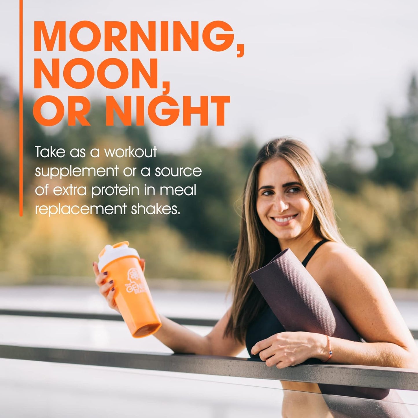 Genius Protein Powder, Chocolate - Dual Protein Blend for Lean Muscle Building - Grass-Fed Pre/Post Workout Shake