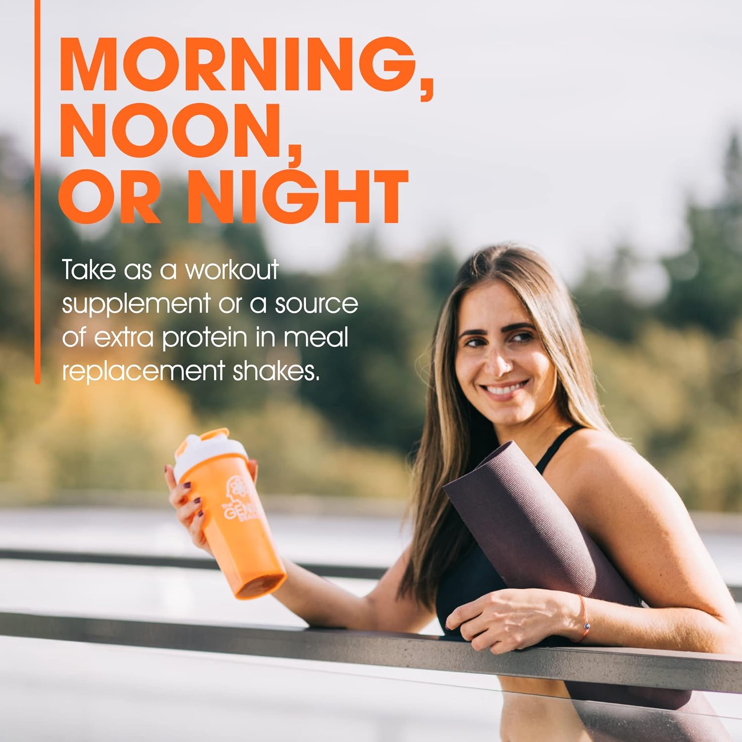 Genius Protein Powder, Chocolate - Dual Protein Blend for Lean Muscle Building - Grass-Fed Pre/Post Workout Shake