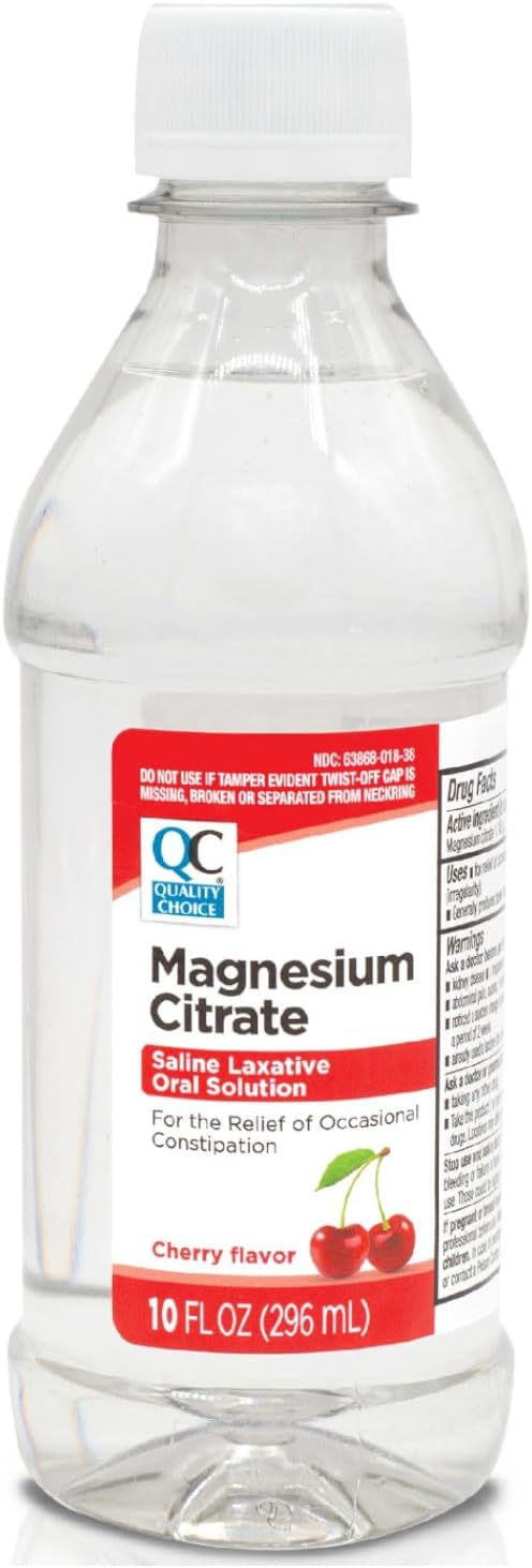 Gentle and Effective 10oz Cherry Flavored Magnesium Citrate Oral Solution for Occasional Constipation Relief
