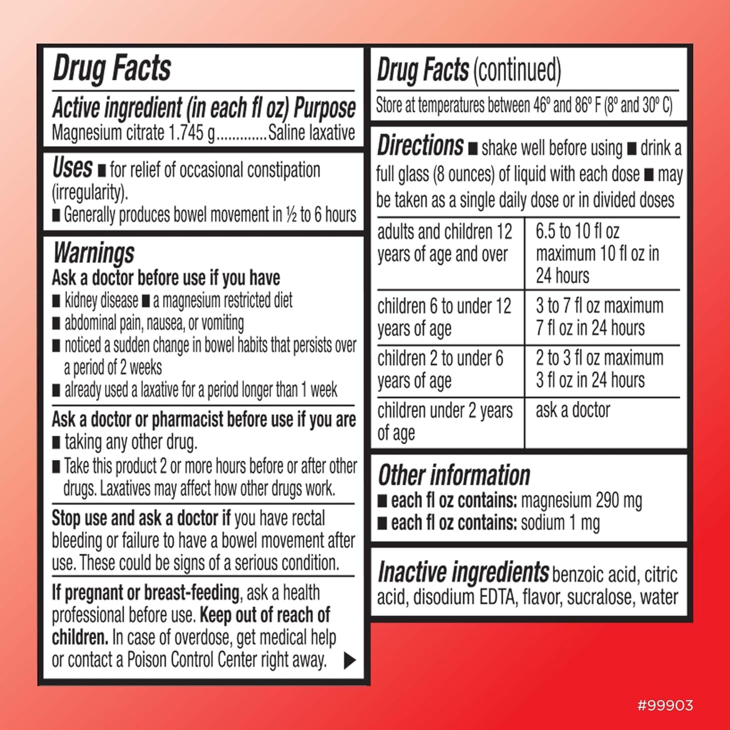Gentle and Effective 10oz Cherry Flavored Magnesium Citrate Oral Solution for Occasional Constipation Relief