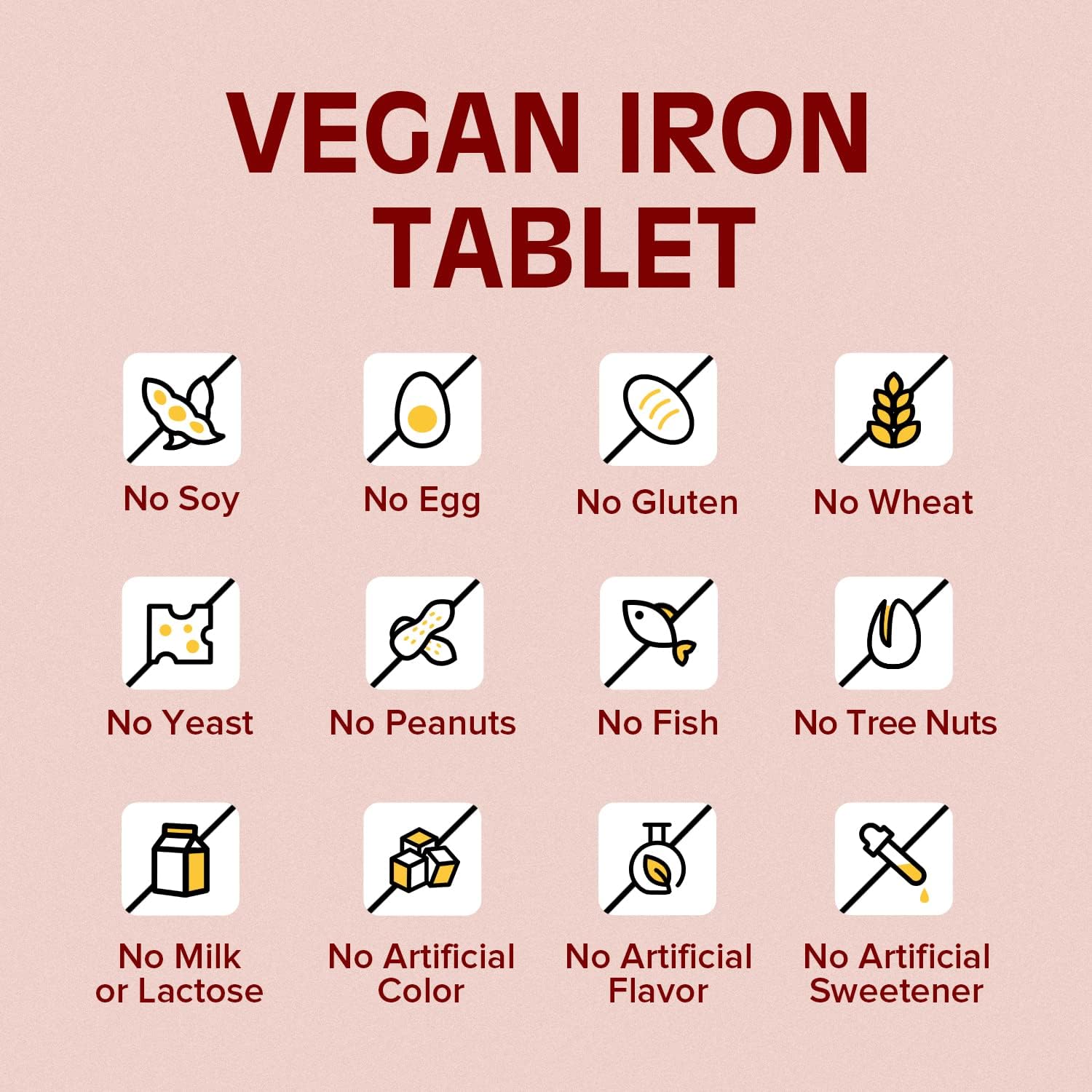 Gentle Carbonyl Iron with Vitamin C for Energy Support, 65mg Once Daily Vegan Tablets, Non-GMO, Easy on Stomach, Men & Women Formula, New Red Blood Cell Formation