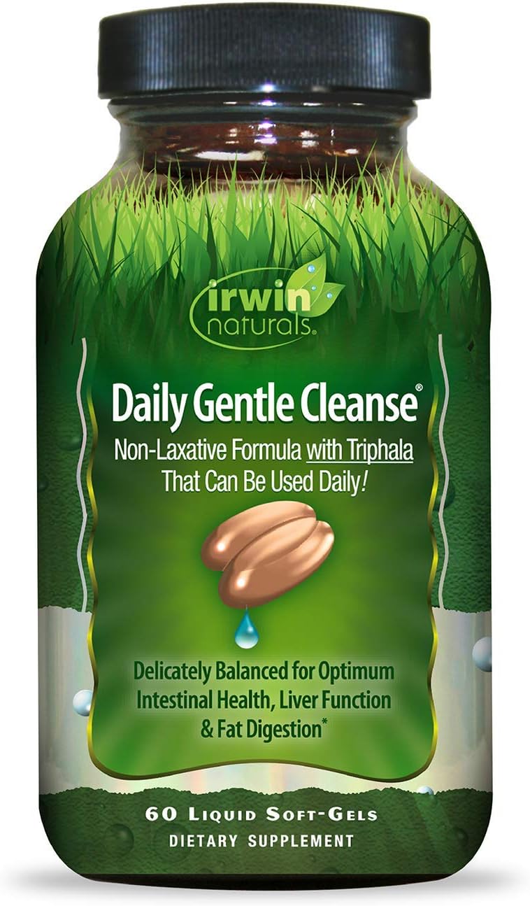 Gentle Cleanse Liquid Softgels with Triphala - Non-Laxative Formula - 60 Count