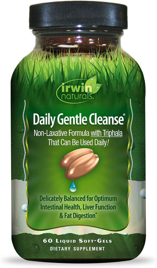 Gentle Cleanse Liquid Softgels with Triphala - Non-Laxative Formula - 60 Count