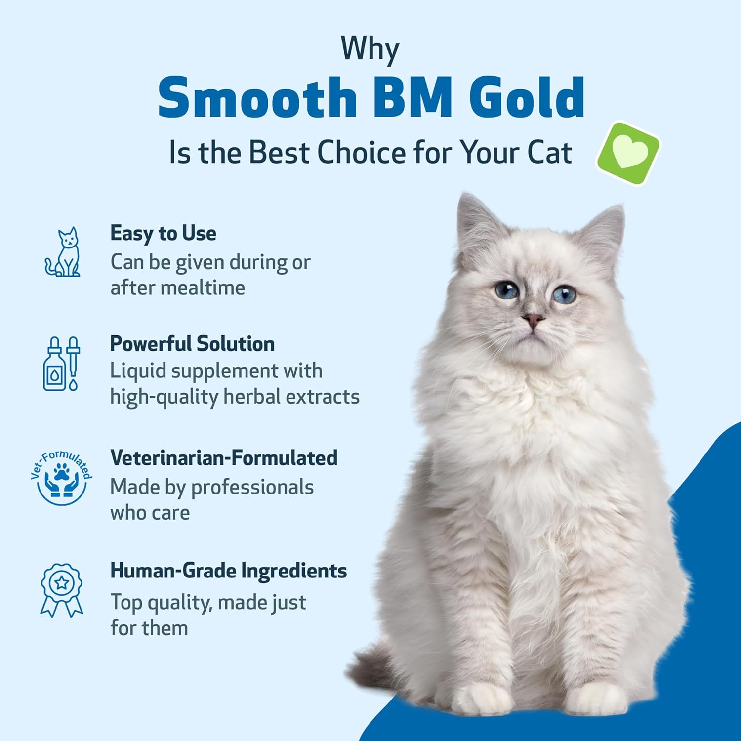Gentle Constipation Relief for Cats - Natural Herbal Supplement 2 oz (59 ml) - Pet Wellbeing Smooth BM Gold