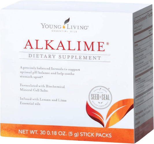 Gentle Digestive Wellness Supplement with Calcium, Potassium, & Sodium | Young Living AlkaLime Stick Packs | 30 ct