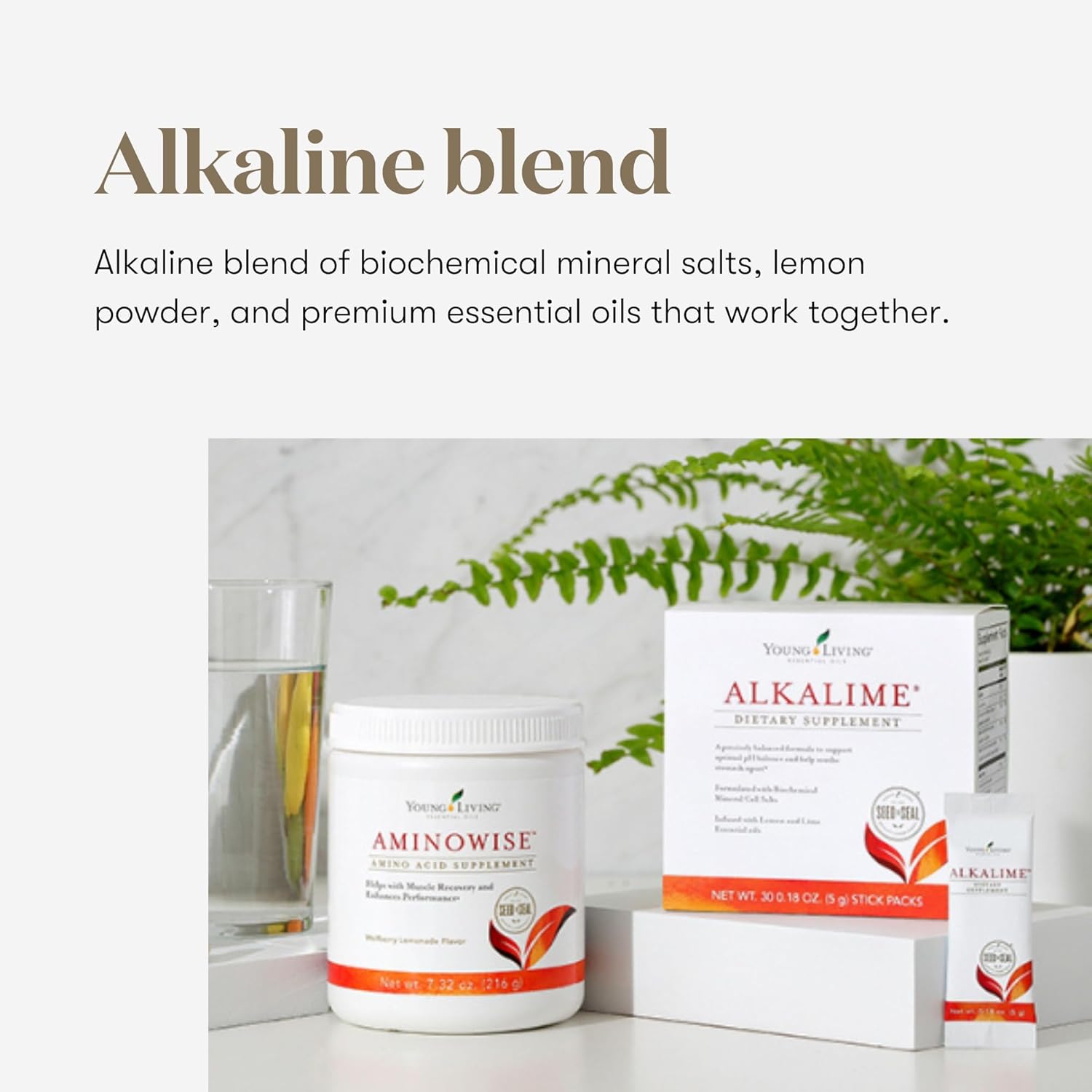 Gentle Digestive Wellness Supplement with Calcium, Potassium, & Sodium | Young Living AlkaLime Stick Packs | 30 ct