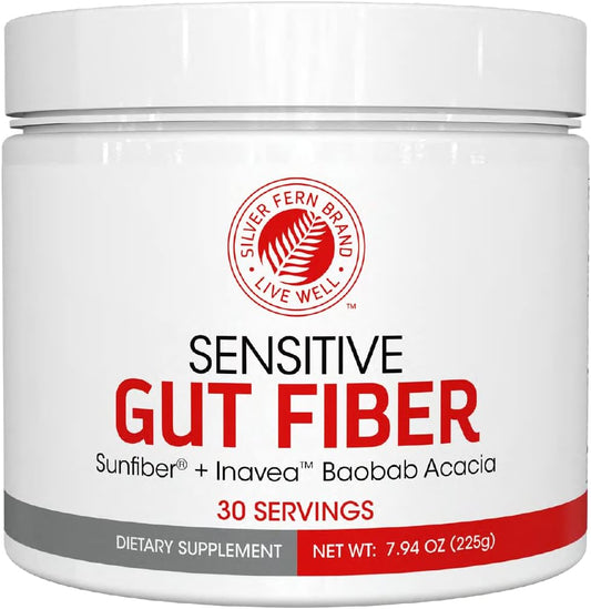 Gentle Gut Fiber Supplement with Galactomannan Guar Fiber - 30 Day Supply - 6g Dietary Fiber - Baobab Fruit & Acacia Fiber