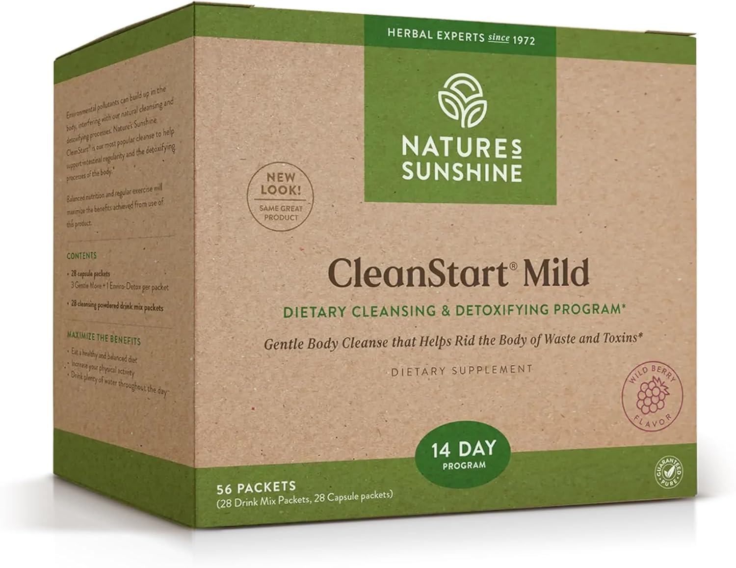 Gentle Herbal Detox Cleanse, 56 Packets | Supports Body's Natural Waste Removal