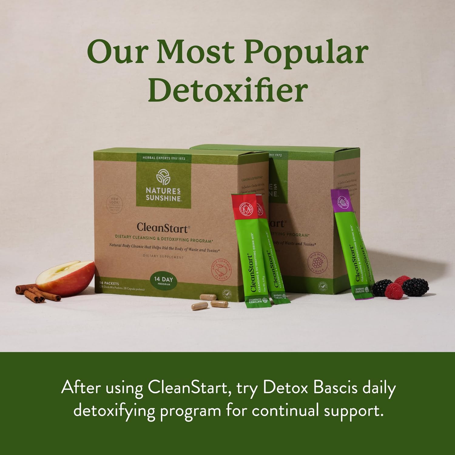 Gentle Herbal Detox Cleanse, 56 Packets | Supports Body's Natural Waste Removal