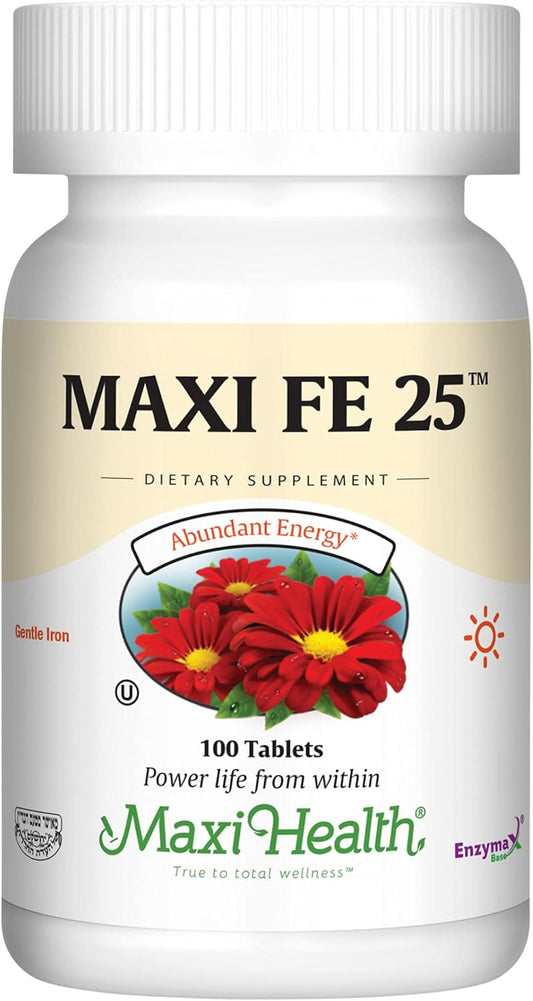 Gentle Iron 25 mg Supplement for Women & Men - Non Constipating Tablets - Kosher, Non GMO, Vegetarian - 100 Tablets