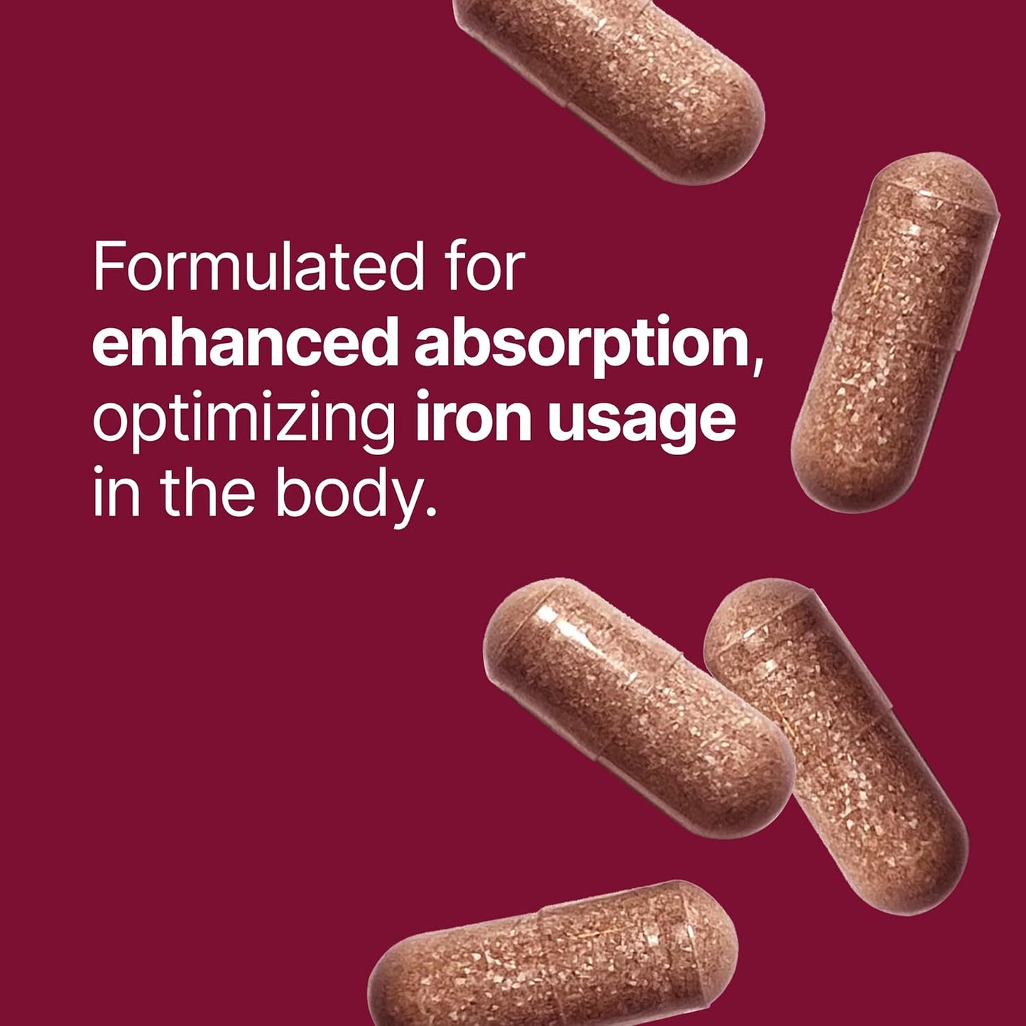 Gentle Iron Supplement Capsules 18mg - 100-Day Supply for Women & Men - Non-Constipating Anemia Support