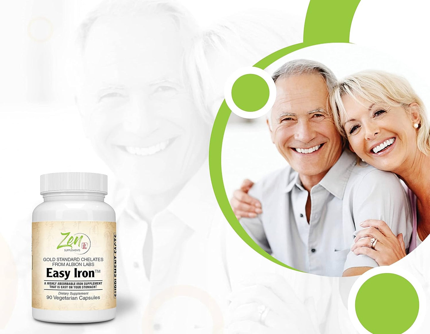 Gentle Iron Supplement for Sensitive Stomachs - 25 Mg - Non-Constipating - Red Blood Cell Support - 90 Vegan Capsules