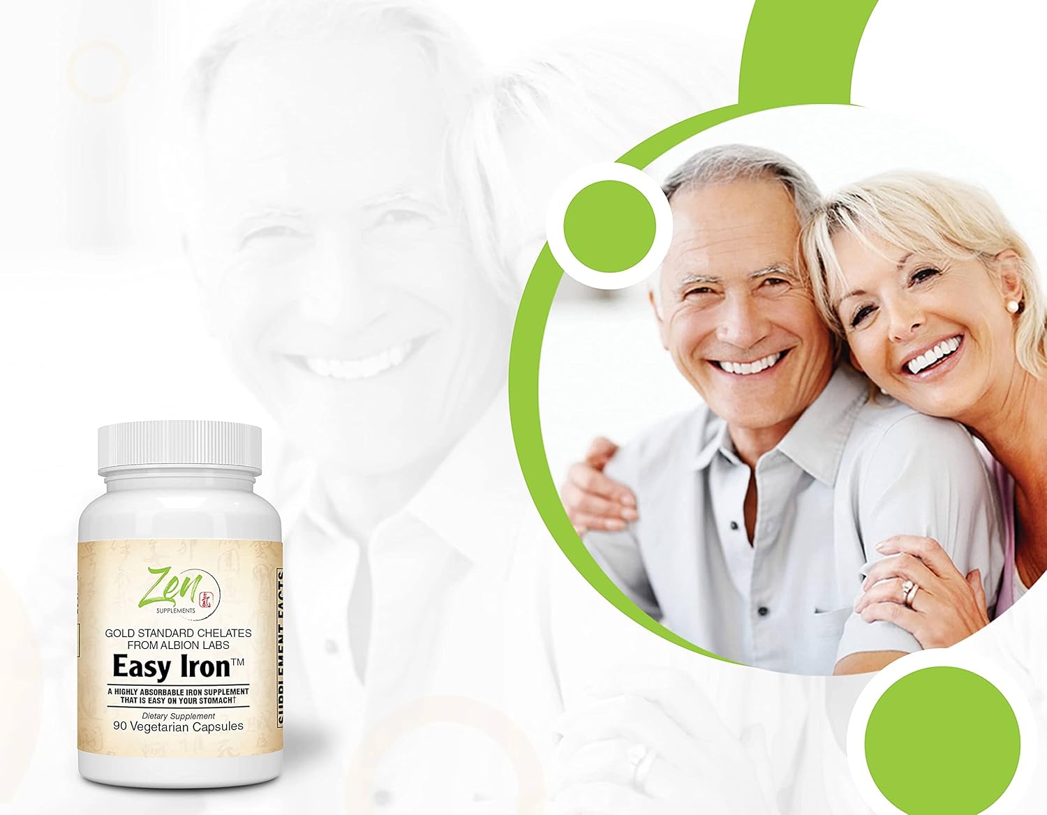 Gentle Iron Supplement for Sensitive Stomachs - 25 Mg - Non-Constipating - Red Blood Cell Support - 90 Vegan Capsules