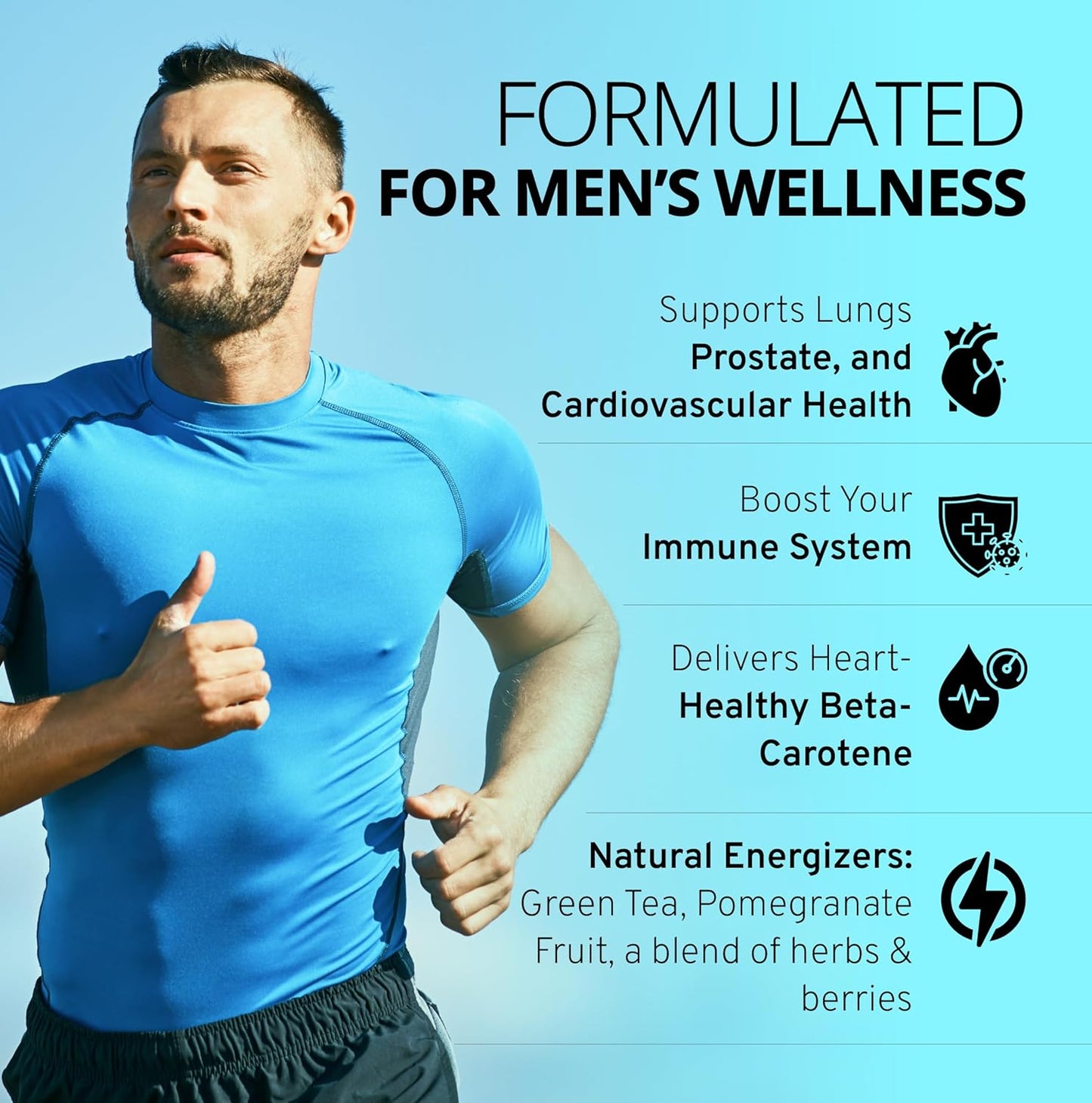 Gentle Low FODMAP Vegan Men's Multivitamin for Sensitive Stomachs | Immune & Energy Support | Iron-Free IBS-Friendly Capsules