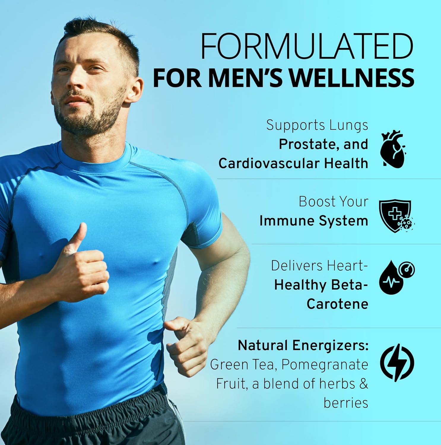 Gentle Low FODMAP Vegan Men's Multivitamin for Sensitive Stomachs | Immune & Energy Support | Iron-Free IBS-Friendly Capsules