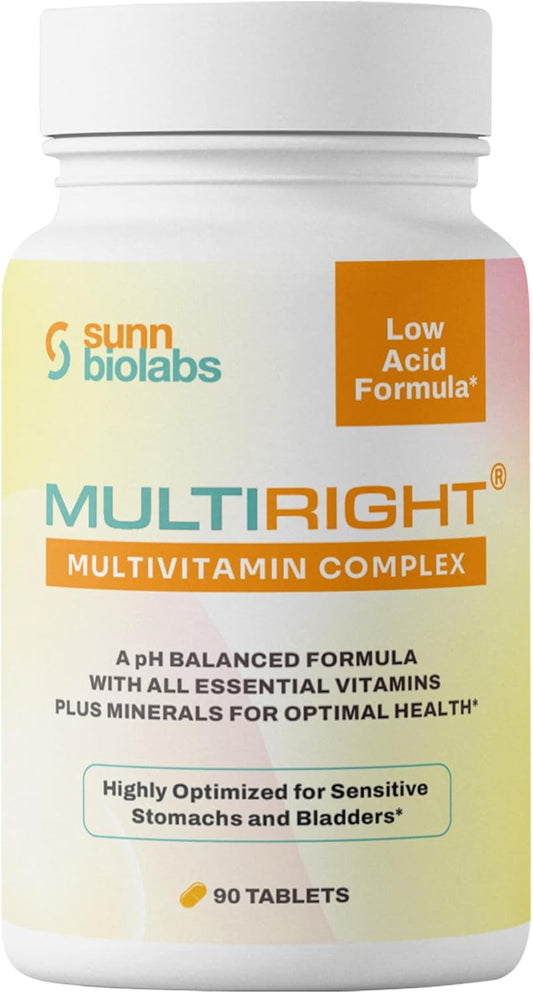 Gentle Multivitamin for Sensitive Stomachs and Bladders - Sunn Biolabs Multiright - 90 Tablets