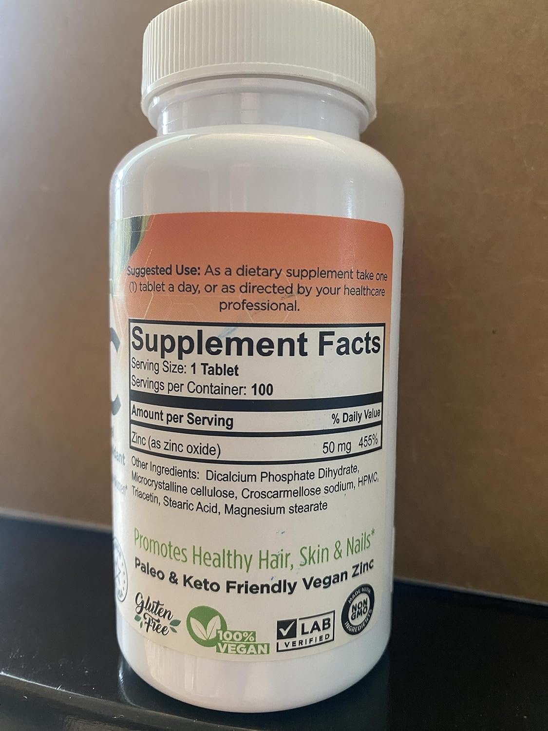 Gentle on the Stomach Vegan Zinc Supplement 50mg (100 Tablets) - Non GMO, Easy to Swallow Daily Vitamin for Adults by FORTE NATURALS