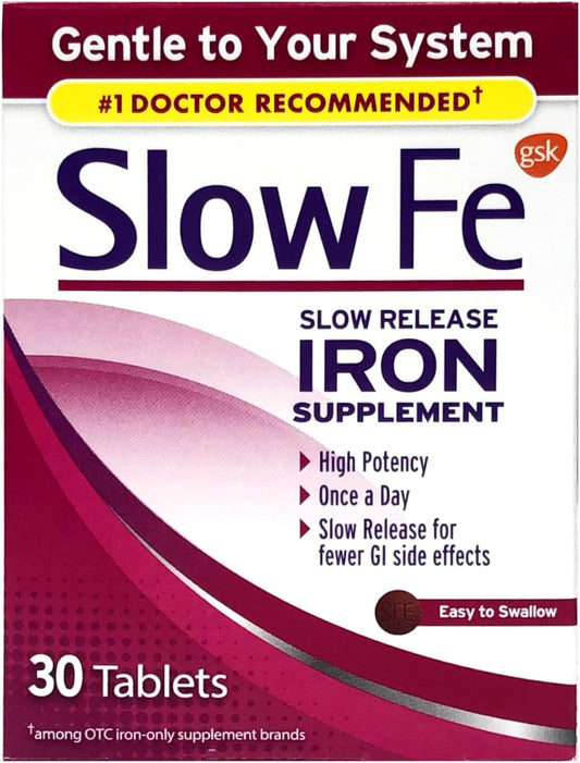 Gentle Slow-Release Iron Tablets for Iron Deficiency - 1 Pack