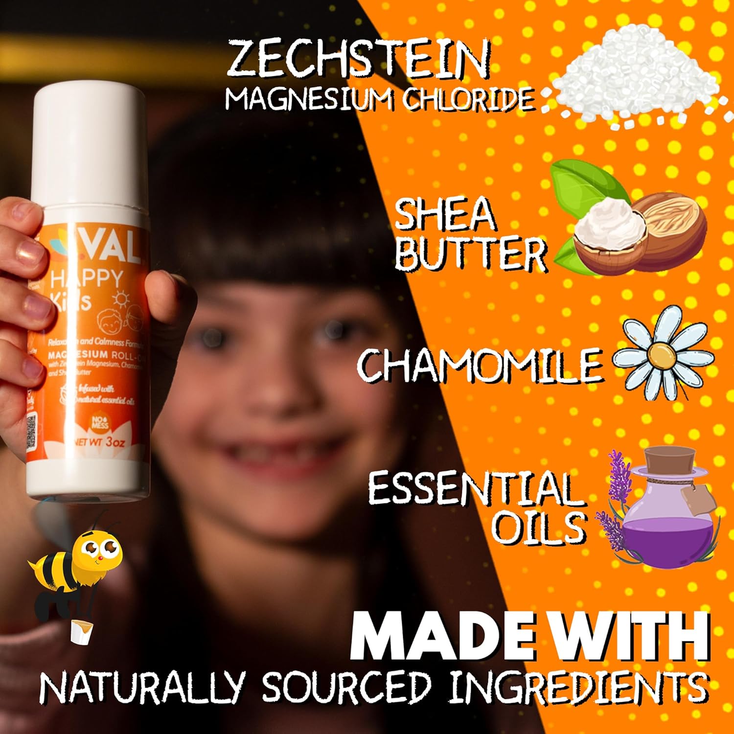 Gentle Zechstein Magnesium Roll-On for Kids with Chamomile & Essential Oils - USA Made - 3oz