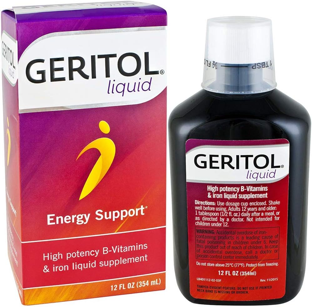 Geritol Liquid Energy Support with B-Vitamins - 12 Fl Oz x 2 Pack