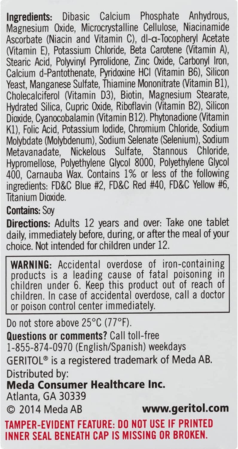 Geritol Multivitamin 100 Tablets - Formerly Known as Geritol Complete Formula - Same Trusted Product!