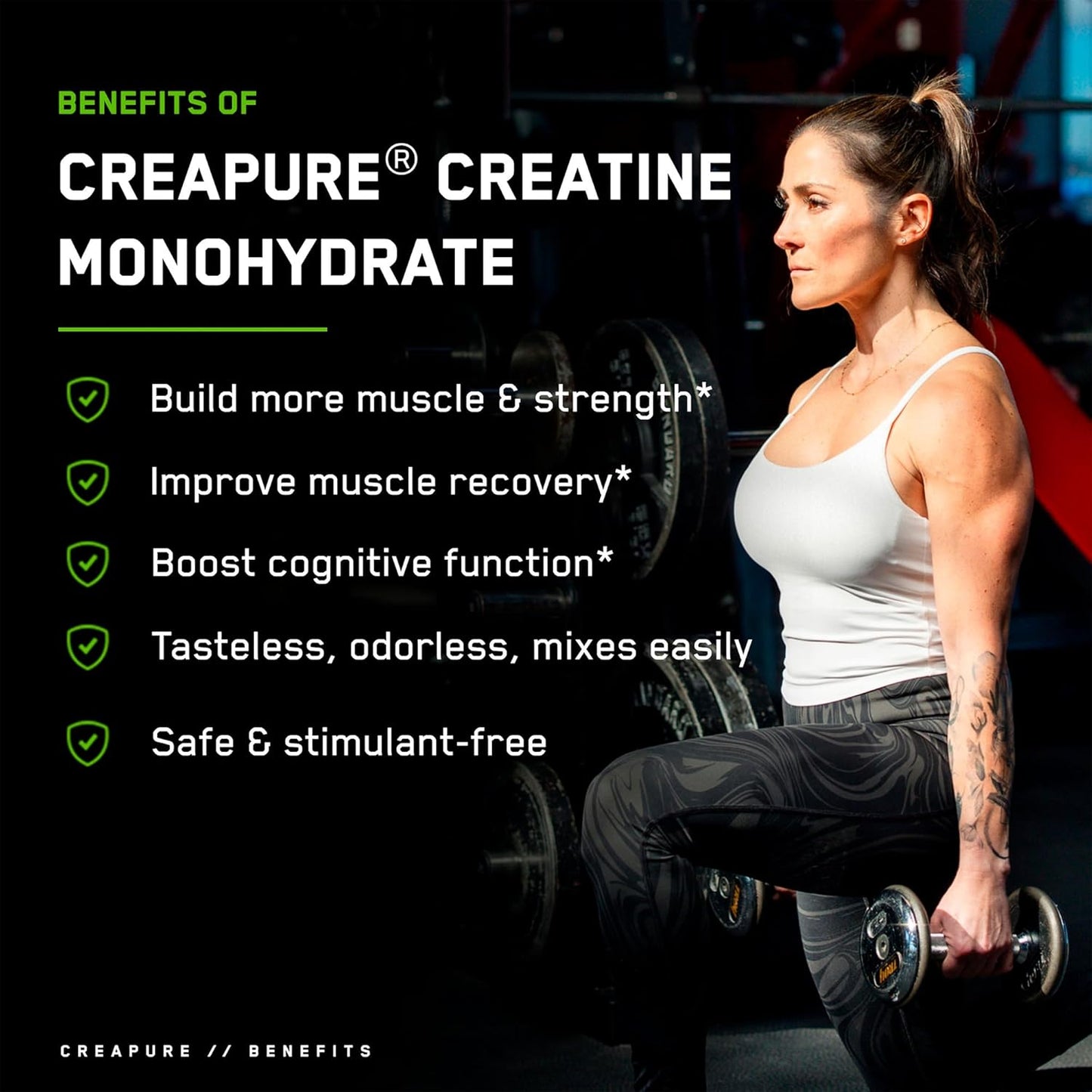 German Micronized Creapure Creatine Monohydrate Powder for Muscle Gain & Strength Building - Unflavored Gym Workout Supplement for Men & Women
