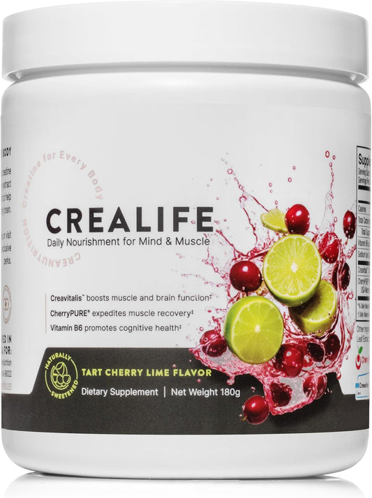 German Micronized Creatine with USA Tart Cherry and Vitamin B6 - Pre and Post Workout Supplement, Tart Cherry Lime Flavor, Caffeine-Free Energy for Body and Mind