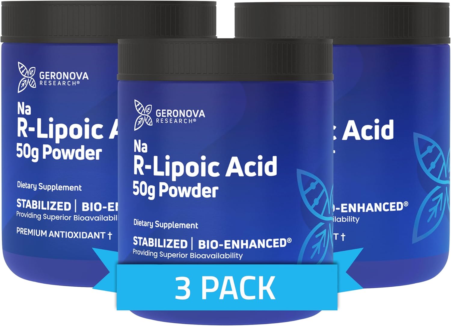 Geronova Research Stabilized R Alpha Lipoic Acid Powder 150g - 12 Month Supply - Enhanced Absorption Nerve Support Supplement