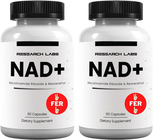 Get 2 for 1: Research Labs NAD+ Supplement with RiboYOUNG™ Formula. NRF2 Activator with Nicotinamide Riboside, Quercetin, Resveratrol, and Betaine for True Anti-Aging Benefits.
