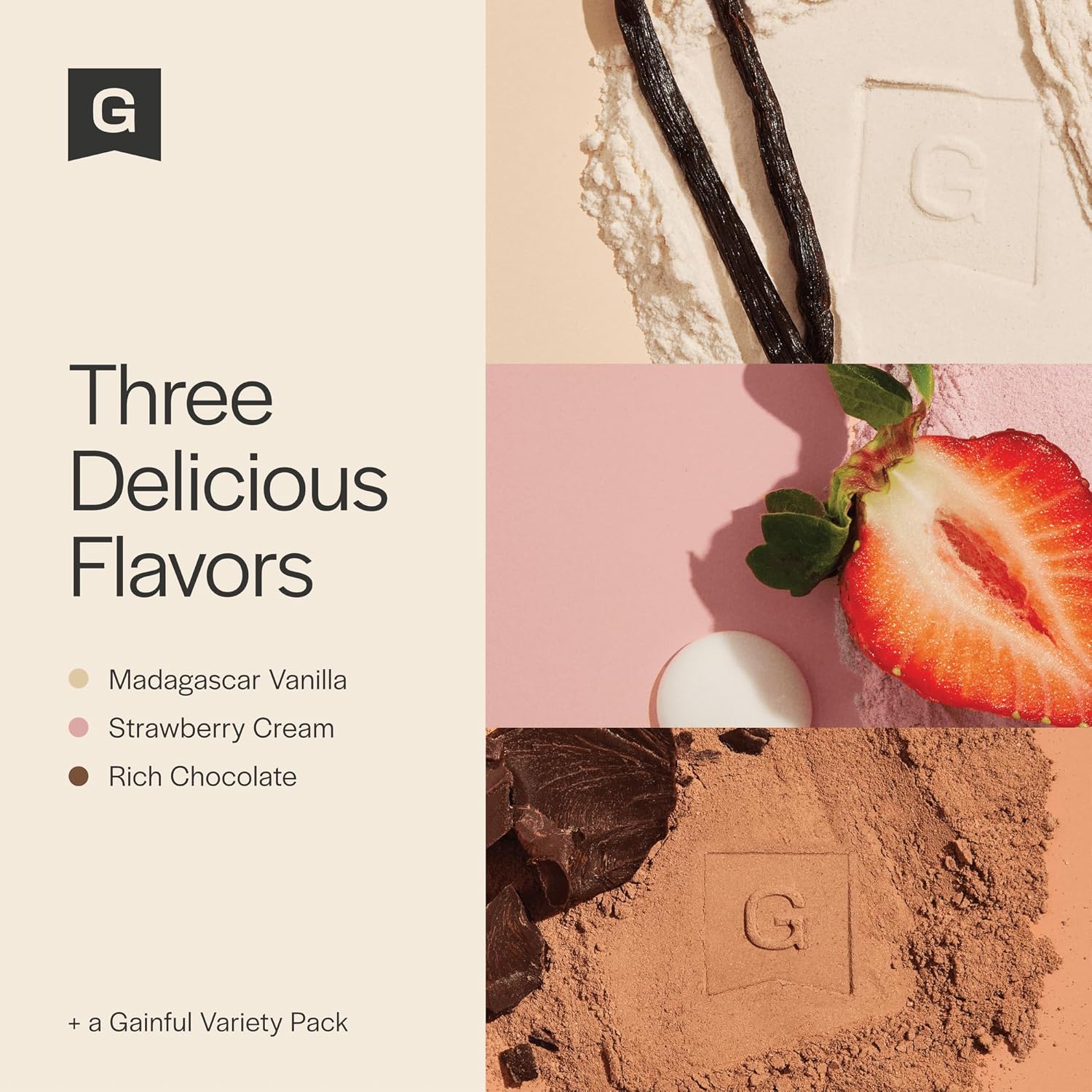 Get Lean Bundle: Gainful Whey Protein Powder with Meal Replacement, Post Workout Support, Unflavored Base + Flavor Boosts (Chocolate, Vanilla, Strawberry) - 28 Servings