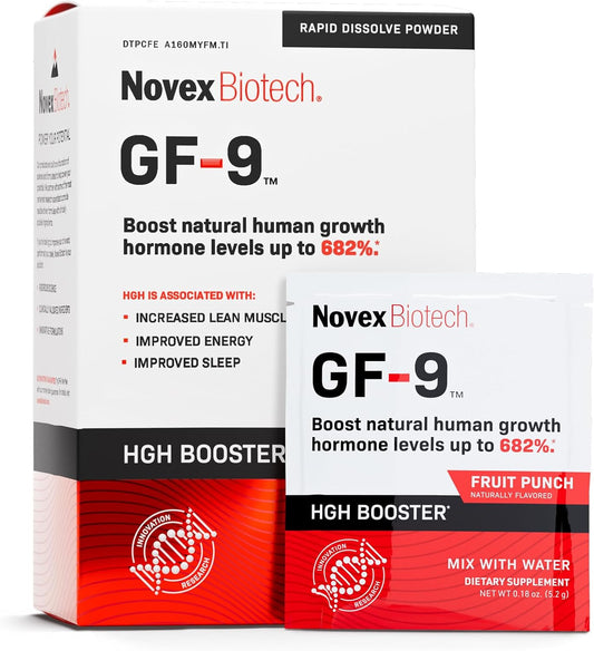 GF-9 Rapid Dissolve Powder for Men - Boost Energy and Performance - Fruit Punch Flavor - 30 Servings