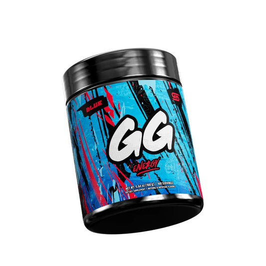 GG Energy Blue: 100 Servings of Keto-Friendly Gaming Energy Powder with Nootropics, Organic Caffeine, and Immune Support