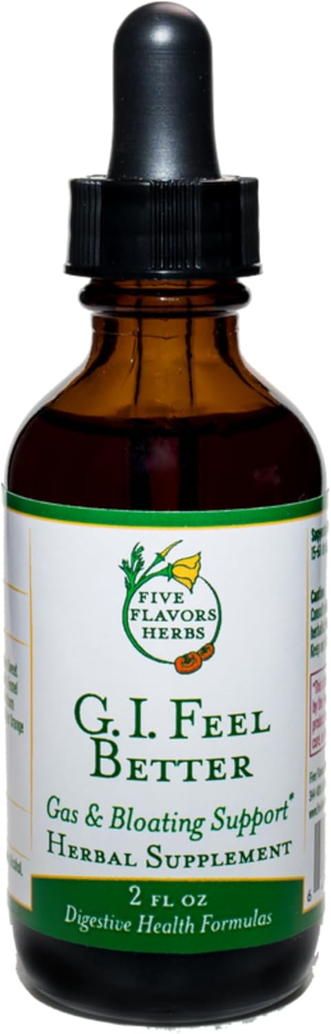 G.I. Feel Better Tincture - Gas & Bloating Support with Turmeric, Elecampane, Ginger, and Cardamom - Herbal Supplement for Digestive Health - 2 Fl Oz