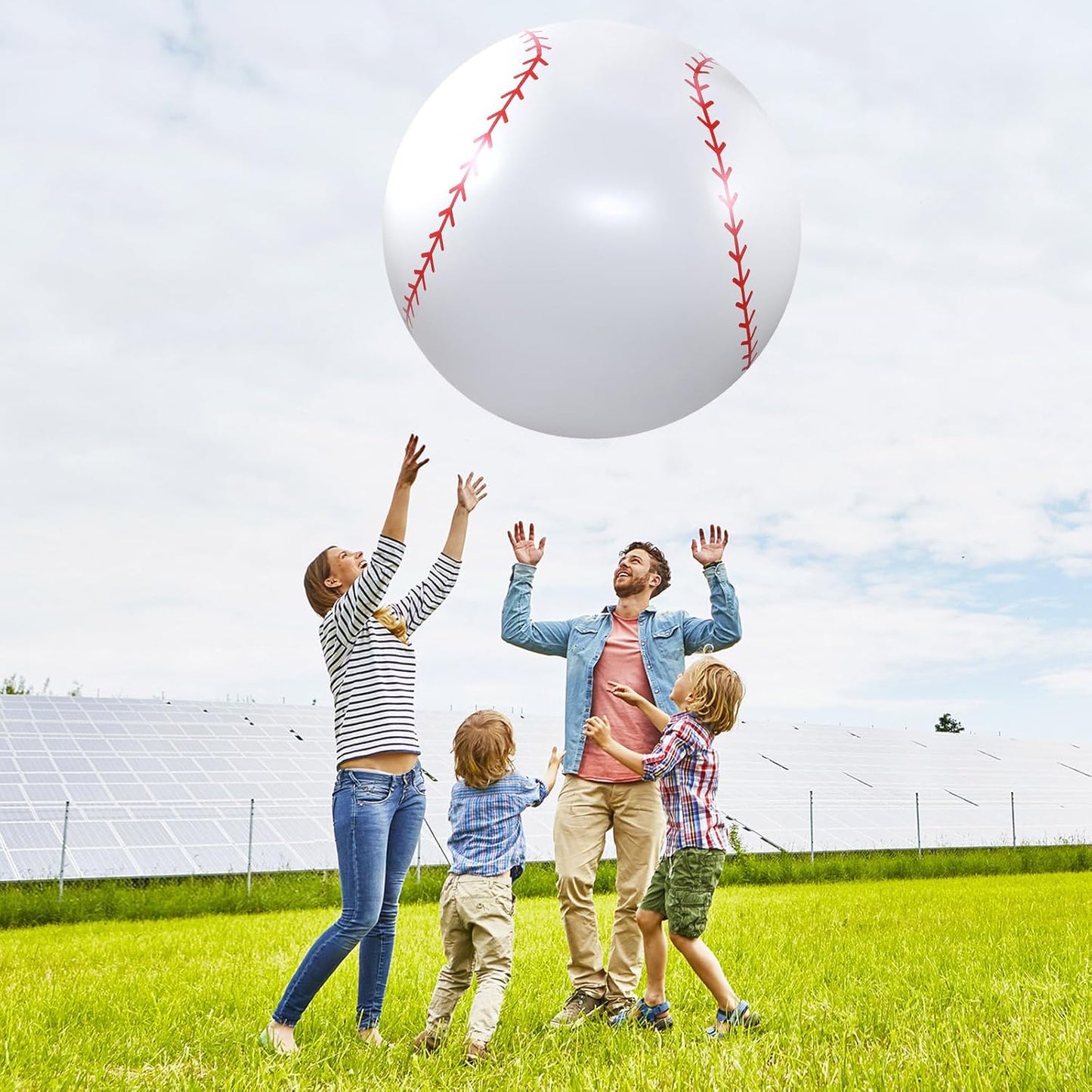 Giant Inflatable Sports Balls Set - 3 Pcs Large Beach Ball, Baseball, Soccer, Basketball - 40 Inch - Perfect for Sports Themed Party!