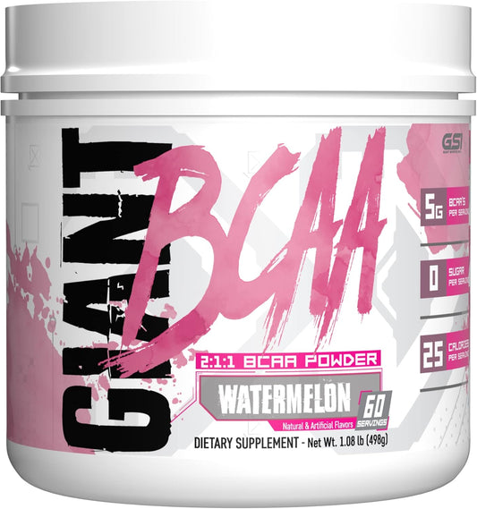 Giant Performance Edge BCAA Watermelon Flavor - 60 Servings, Boost Performance & Recovery