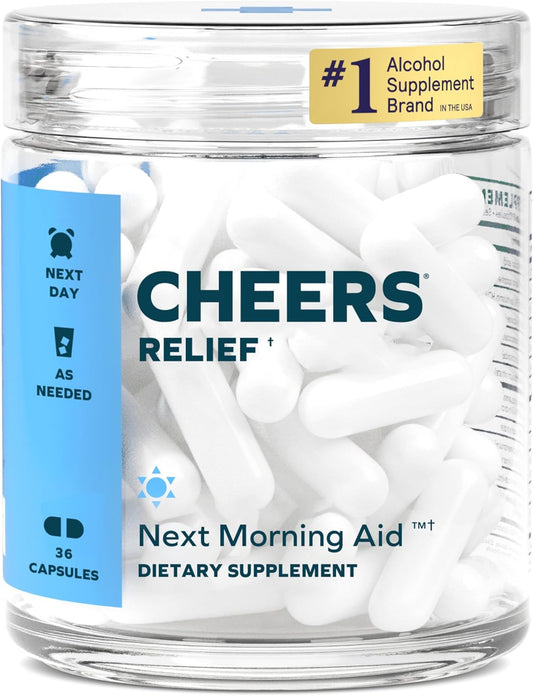 Ginger & White Willow Bark Hangover Relief | 12 Doses for Morning After | L-Theanine & Caffeine Support