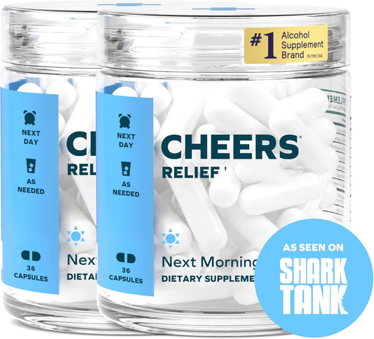 Ginger & White Willow Bark Hangover Relief Supplement | 24 Doses | Post-Drinking Aid with L-Theanine & Caffeine | Feel Better Fast