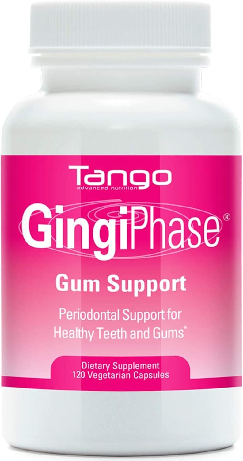 GingiPhase Herbal Dental Support Supplement for Healthy Gums, Teeth, and Jaw Circulation - 120 Capsules