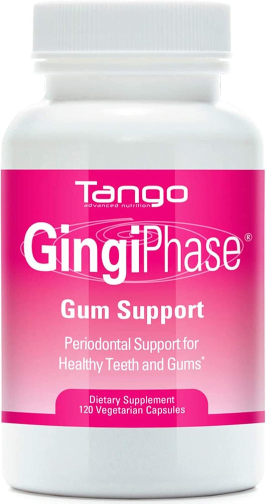 GingiPhase Herbal Dental Support Supplement for Healthy Gums, Teeth, and Jaw Circulation - 120 Capsules