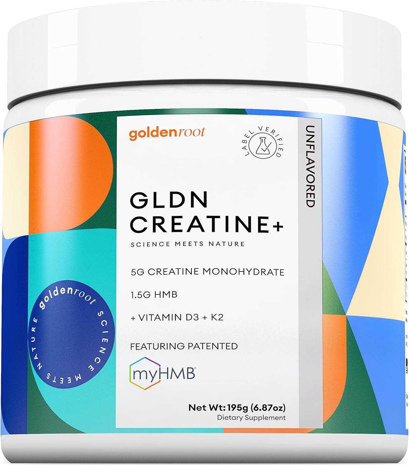 GLDN Creatine Monohydrate Powder with HMB, Vitamin D3, and K2 for Muscle and Bone Health