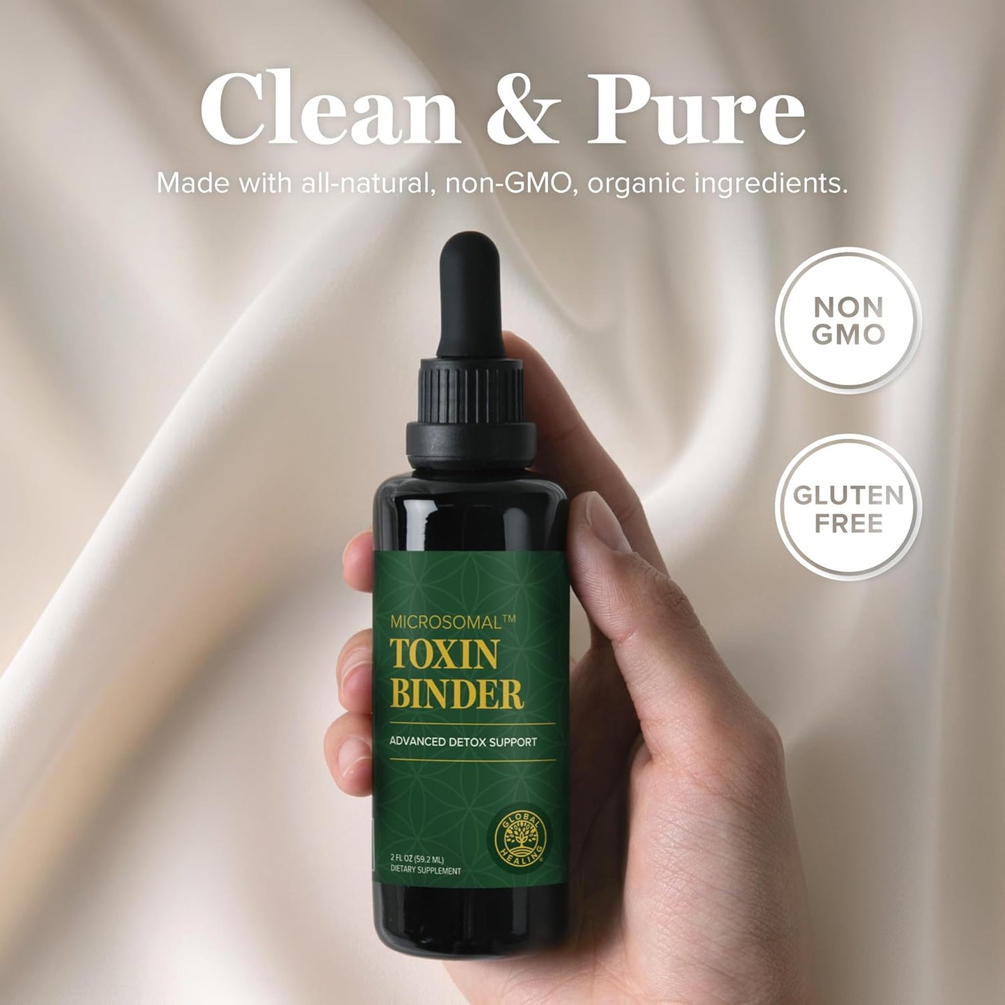 Global Healing Center MicroSomal Toxin Binder - 2 Fl Oz - Detox Support Formula