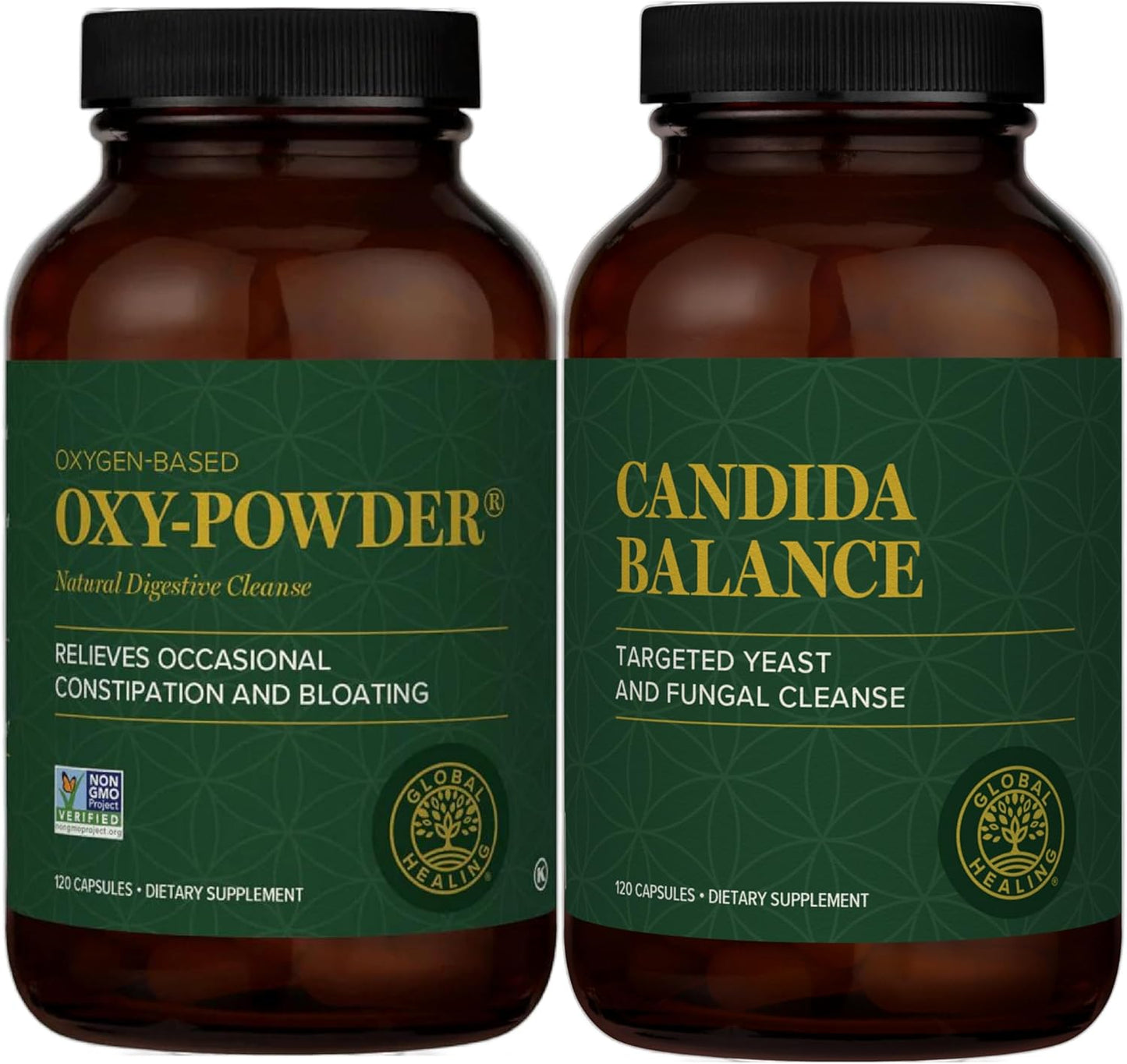 Global Healing Center Oxy-Powder and Candida Cleanse Kit - Natural Colon Cleanser and Detox for Candida Cleanse