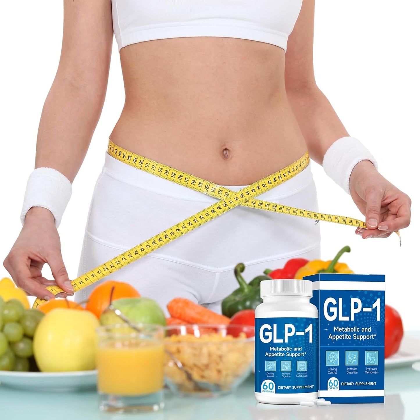 GloryBard GLP-1 Supplement with Probiotics for Gut Health and Energy - 60 Capsules