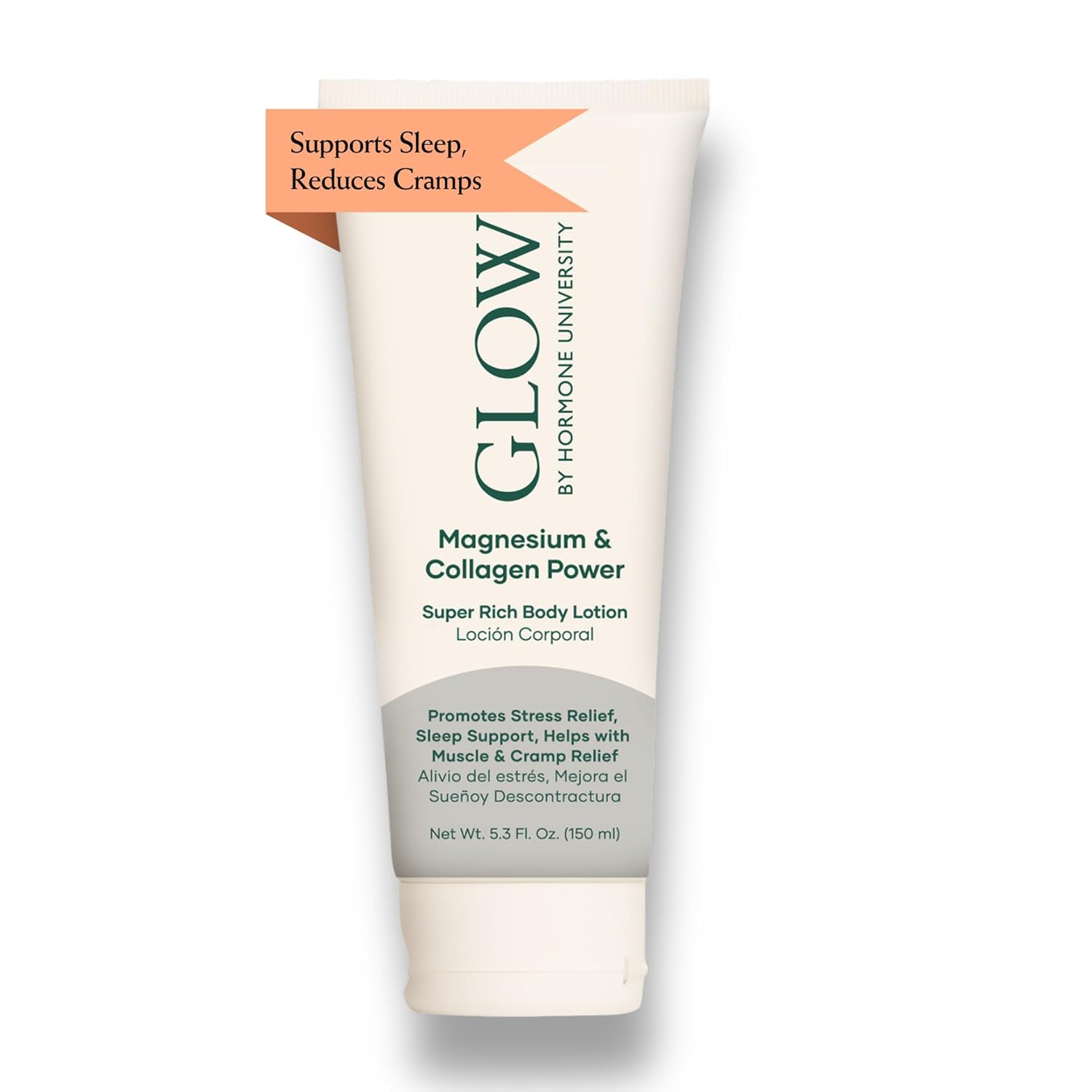 Glow Botanica Collagen Magnesium Lotion - Bedtime Sleep Cream - Zechstein Magnesium Chloride - 5.3Oz